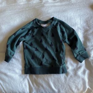 Hanna Andersson green Christmas tree sweatshirt, size 2T